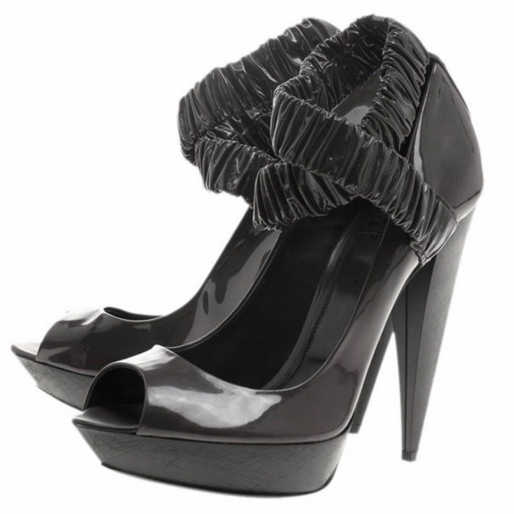 BURBERRY PEEP TOE PLATFORM HEELS